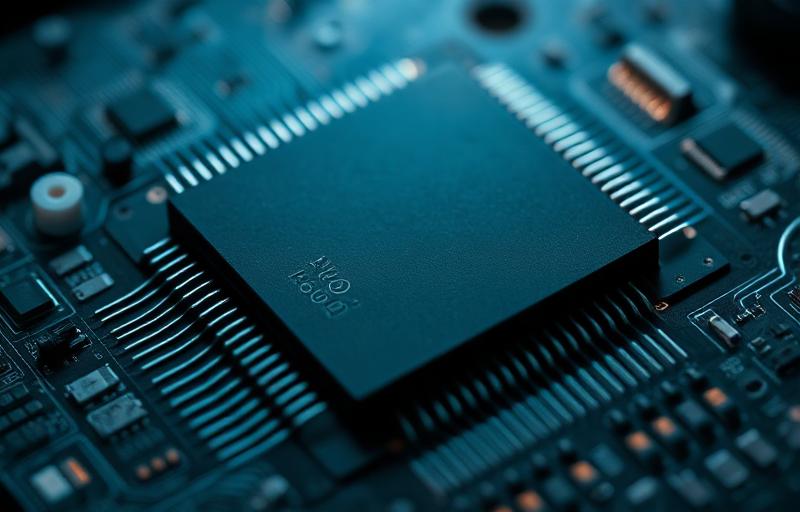 Macro photograph of a semiconductor processor
